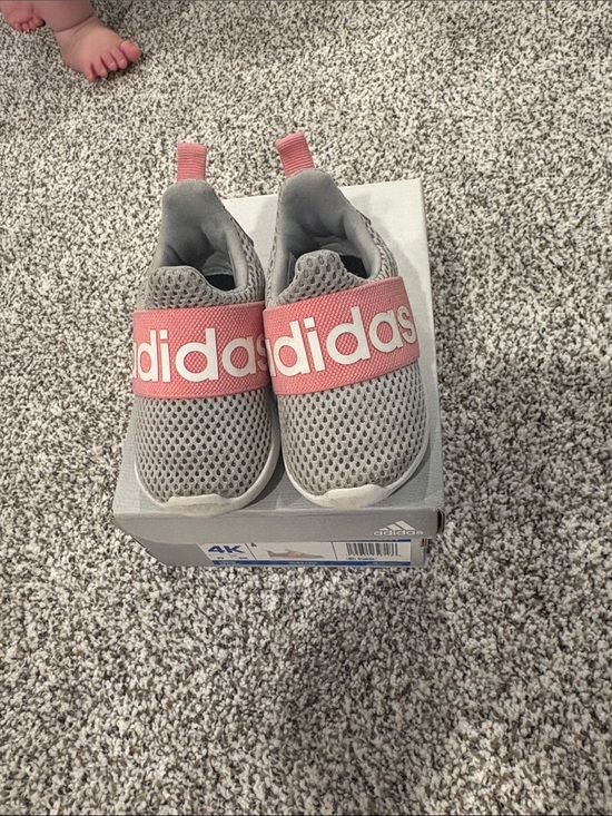 adidas Other - adidas Kids Gray & Pink Slip-On Athletic Sneakers